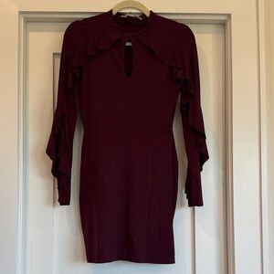 Susana Monaco Deep Burgundy Long Sleeve Dress